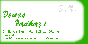 denes nadhazi business card